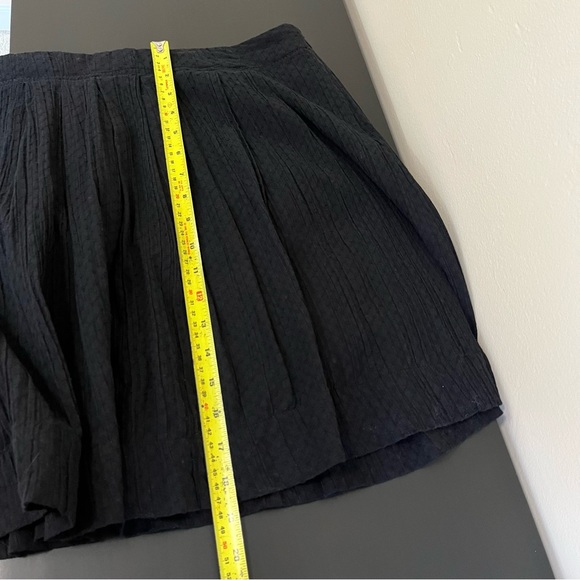 Ann Taylor LOFT Summer Stroll Skirt | Pleated Textured Black Mini Skirt - Picture 11 of 12